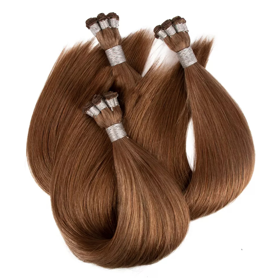 High Quality European Hand Tied Weft Hair Extension Remy Hair Extensions